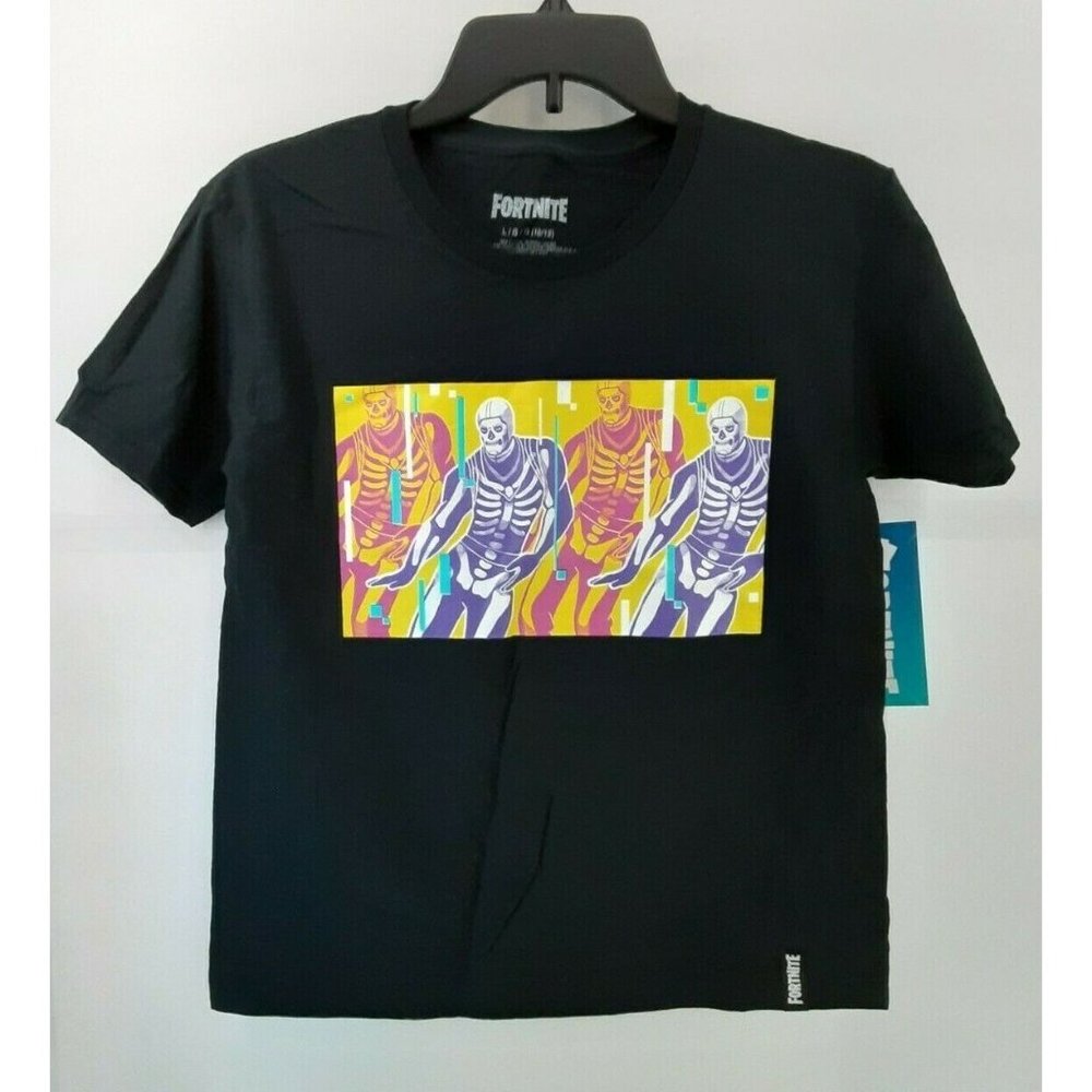 New Boy's Fortnite T-shirt | Black | Skully Troop | XL